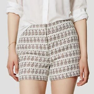 LOFT | The Riviera Jacquard Copper Shimmer Tweed Knit Mid Rise Shorts